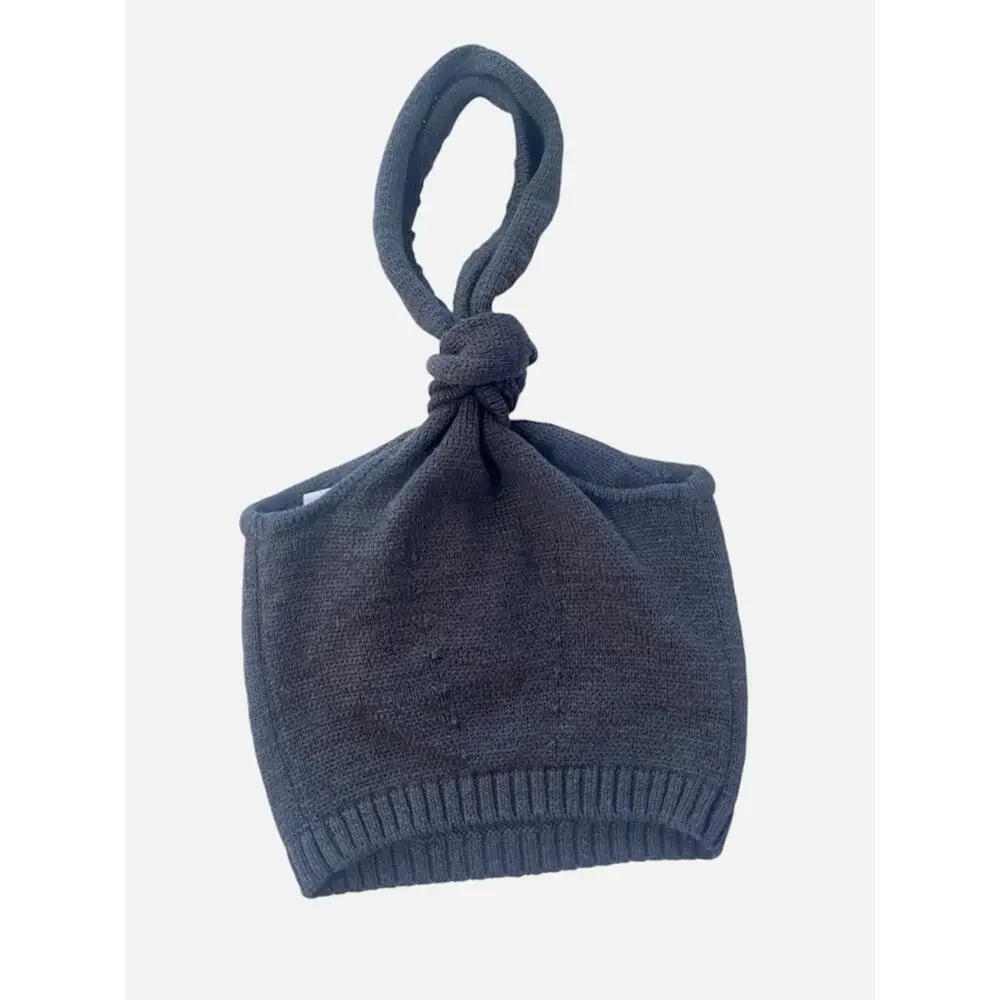 New Cult Gaia Sorine Knit Crop Top in Black Sz XS